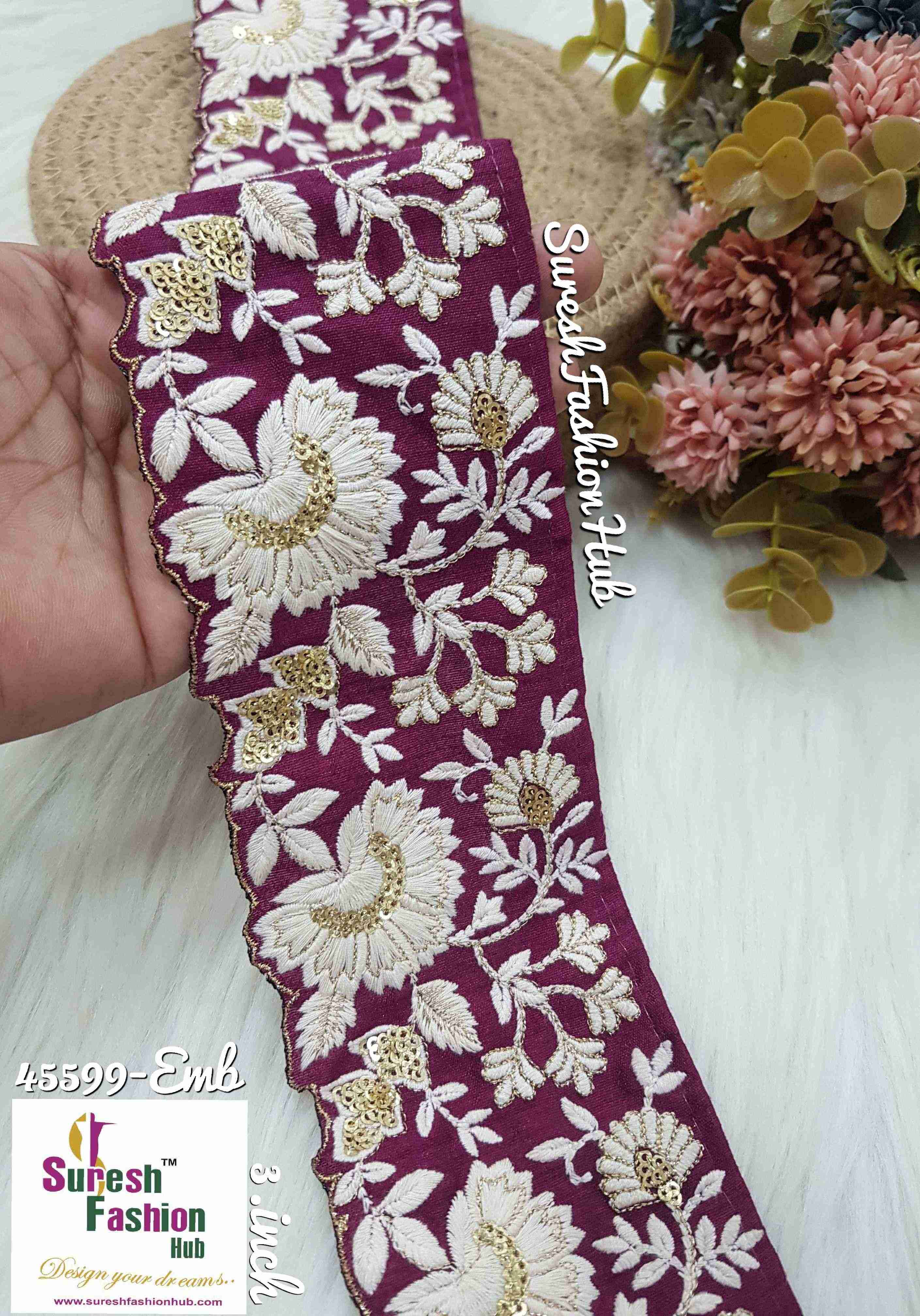 Majenta Bloom Embroidered Trim