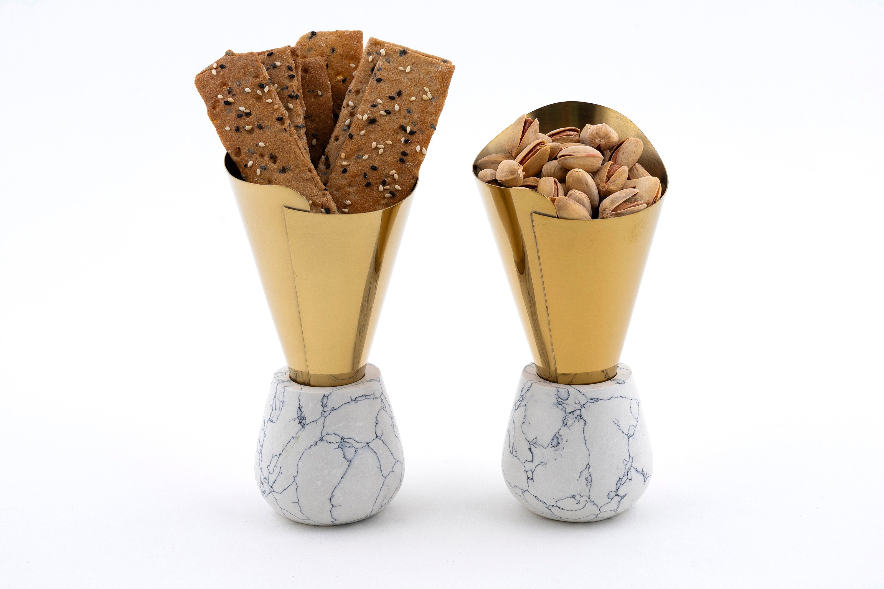 Cone with White Terrazzo base