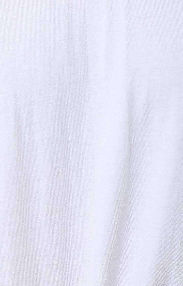 Men's White Cotton Solid Regular T-Shirts