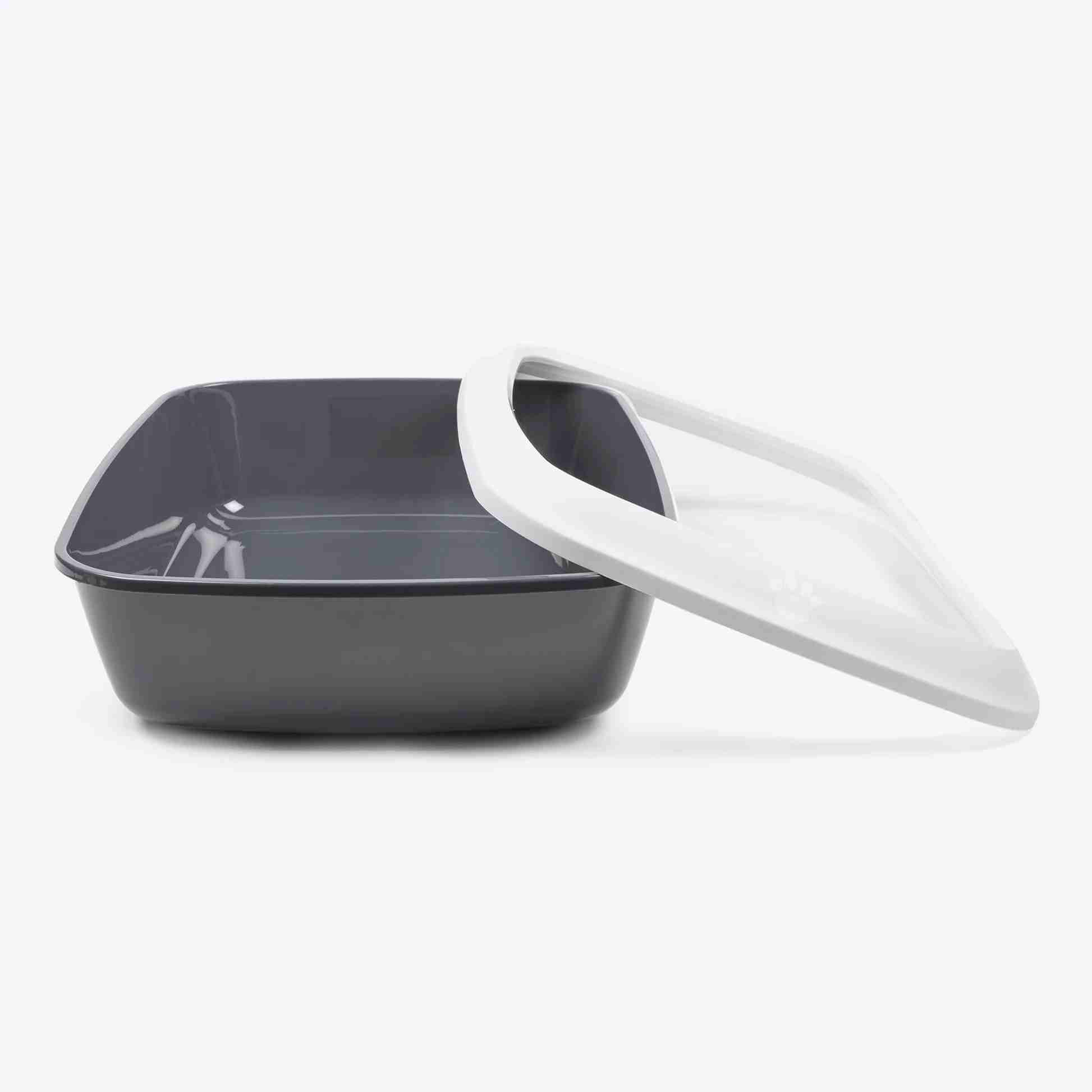 Savic Iriz Litter Tray with Rim for Cats (Cold Grey, 17 x 12 x 5 inch)