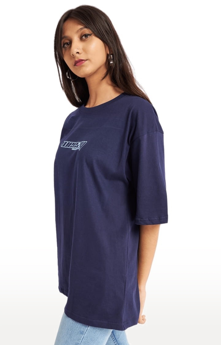 Buy Wunderlove Sea Blue Typographic Printed T-Shirt from Westside