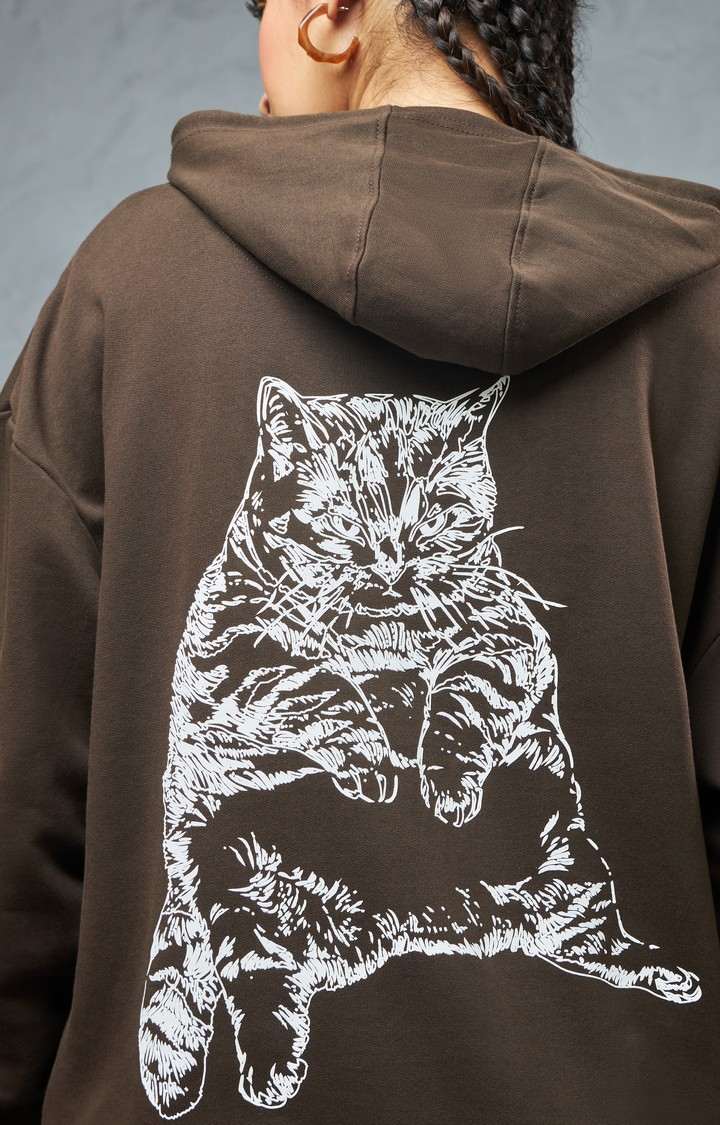 Women's Black Printed Hoodie