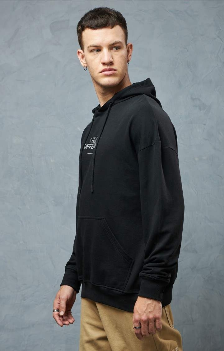 Men's Black Printed Hoodie