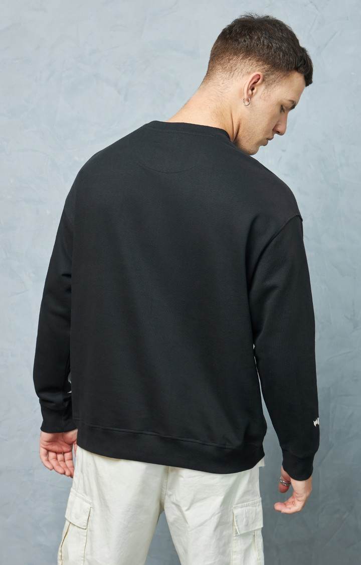 Men's Black Printed Sweatshirt