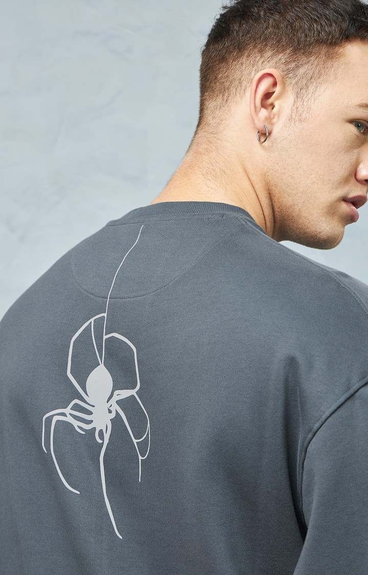 Men's Grey Printed Sweatshirt