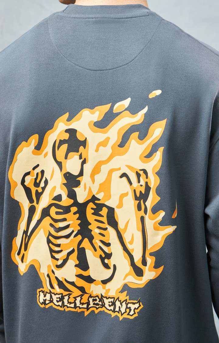 Men's Grey Printed Sweatshirt