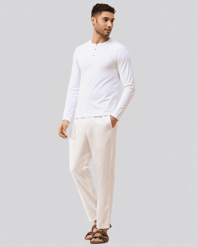 ALBION PREMIUM MENS WINTER CASUAL OFF WHITE T-SHIRT