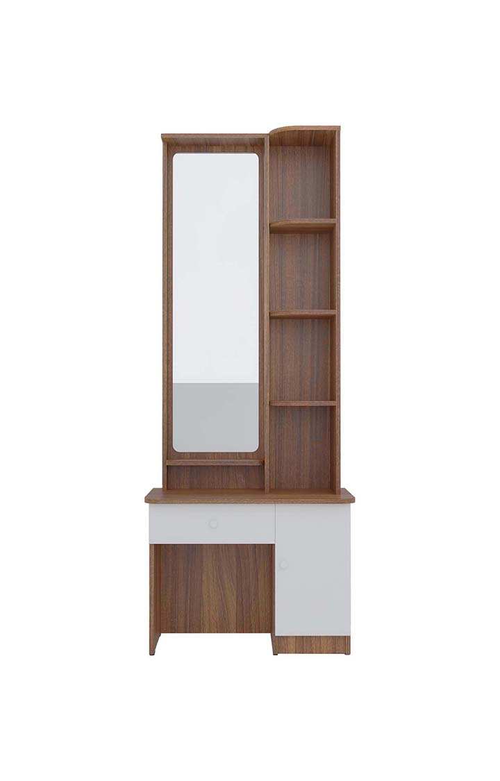 NEUDOT Carlos Wooden Dressing Table with Mirror and Storage | Engineering Wood Dressing Table | Vanity Table with Mirror | Vanity Dressing Table for Bedroom, Living Room | 1-Year Warranty