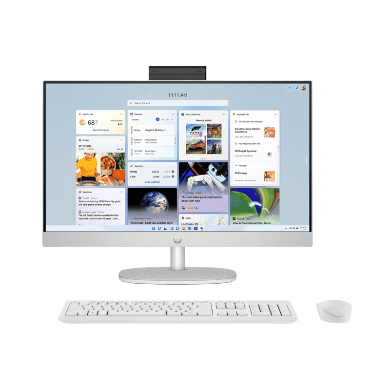 HP 27-cr1027in AIO Desktop, Intel Core Ultra 5 125U, 16 GB RAM, 1 TB SSD, 27 Inch FHD IPS Screen, Wireless Keyboard & Mouse, Windows 11 Home, Ms Office 2024 + Microsoft 365, Shell White