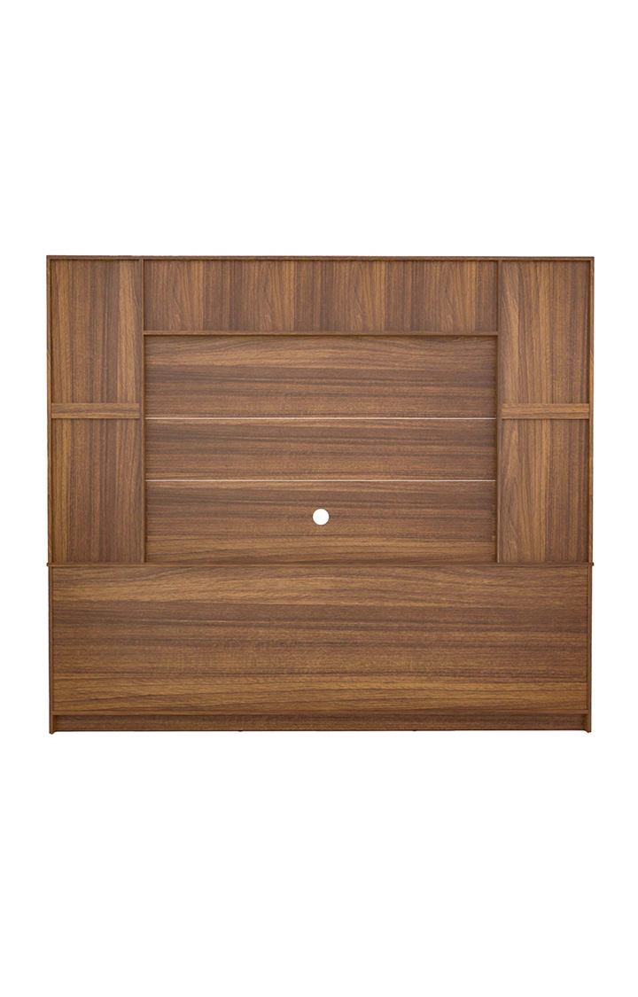 NEUDOT Dizi Engineered Wood TV Entertainment Unit - Brown | TV Unit for Living Room | TV Cabinet with 10 Door & Open Shelf Storage, TV Console | 1 Year Warranty