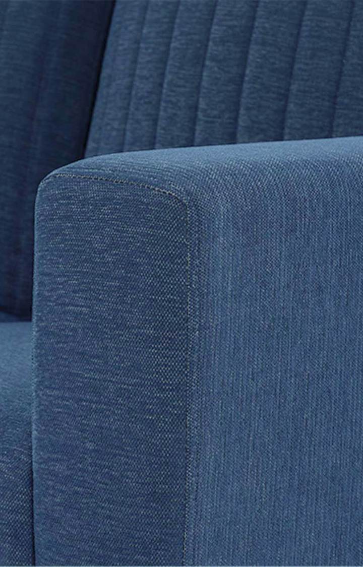 NEUDOT Roman Fabric Sofa for Living Room | 2 Seater Sofa for Drawing Room & Bedroom, Sofa for Office & Lounge - Dusky Blue