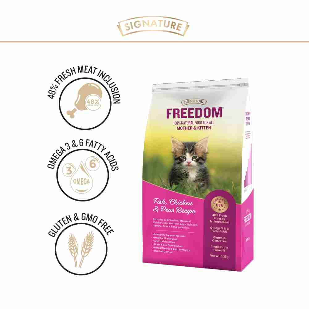 Freedom Fish, Chicken and Peas Recipe Kitten Dry Cat Food, 1.2 kg