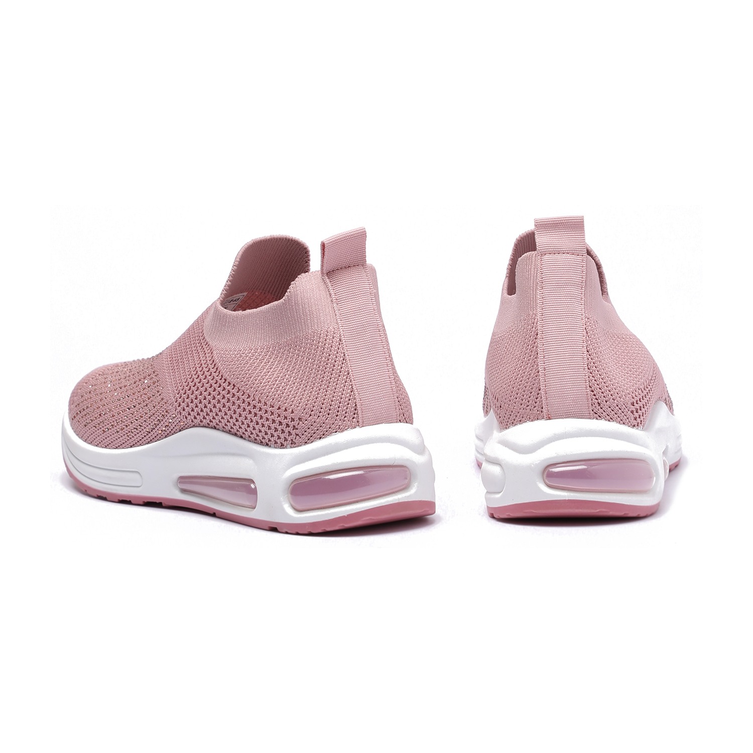 Women Breathable Slip-On Knit Sneakers Pink