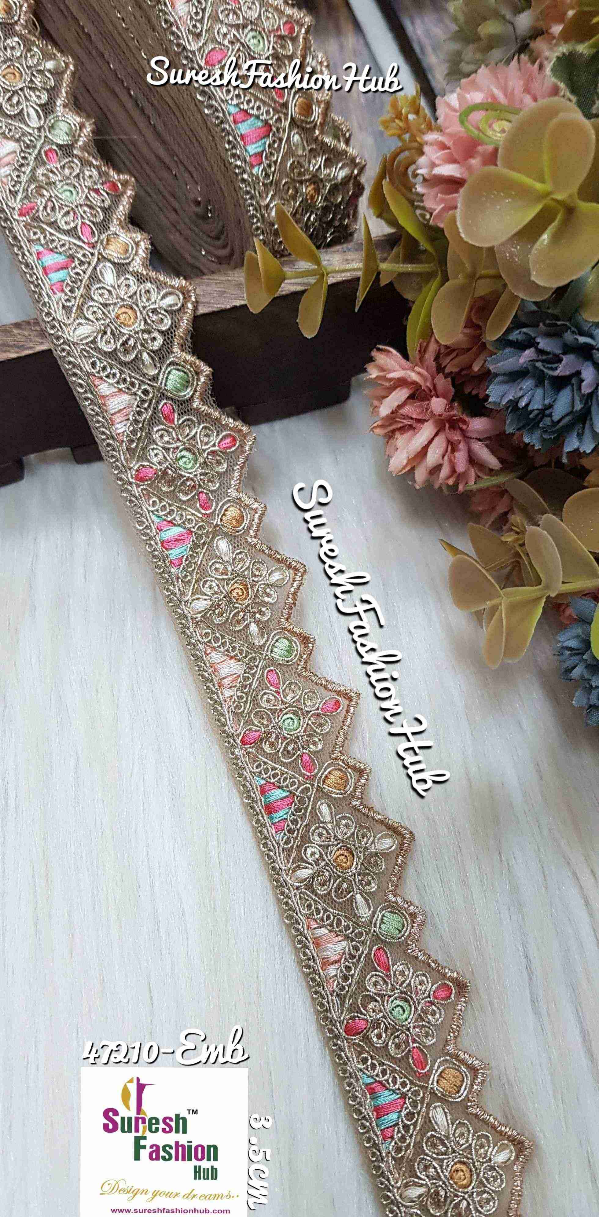 Sabyasachi-Inspired Floral Cutwork Net Lace -No 1