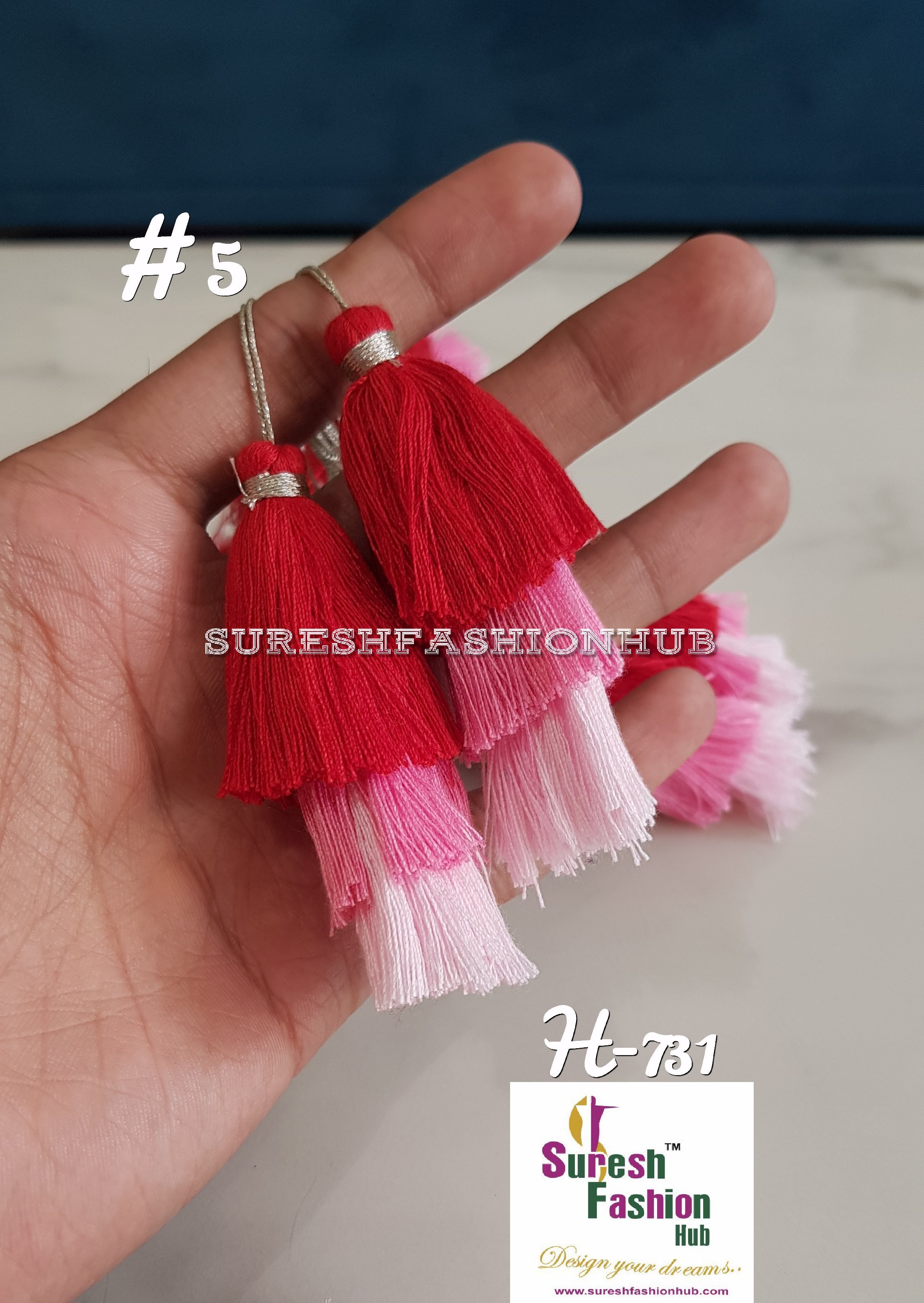 Quirky Red & Pink Mix Thread Trim
