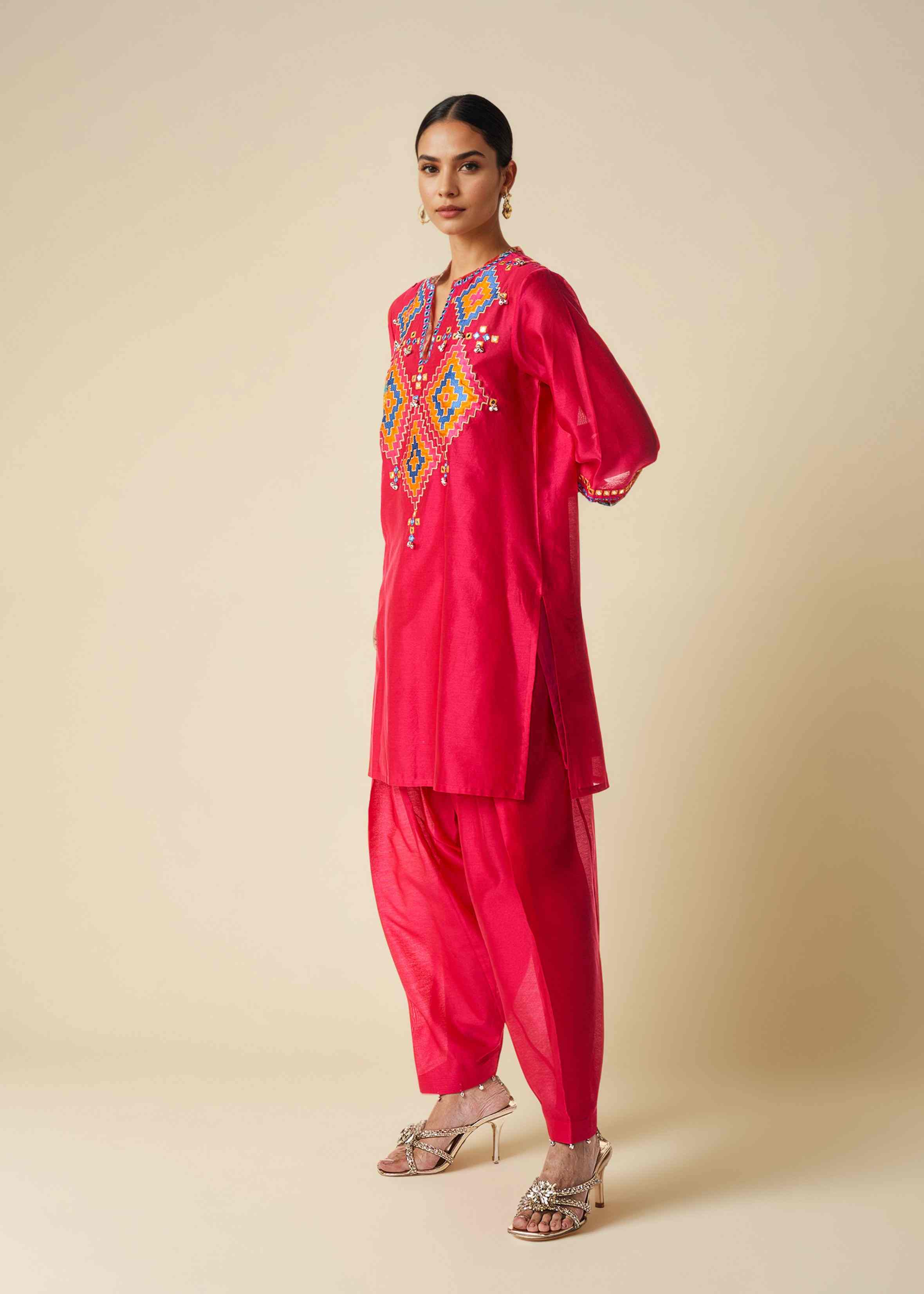 Pink Short Kurta