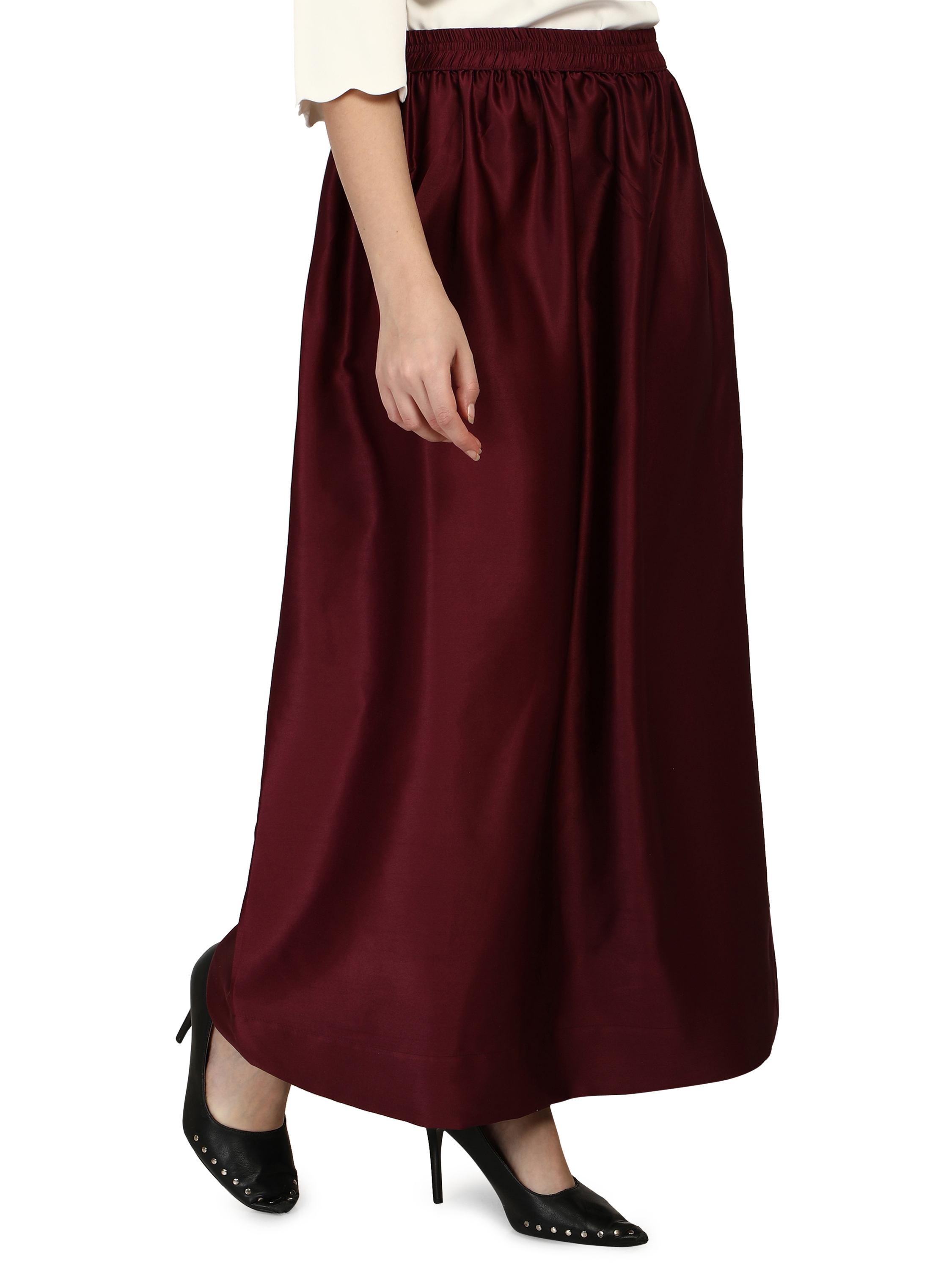 Mid-length skirt Babaton Burgundy size 36 FR in Synthetic - 41152043