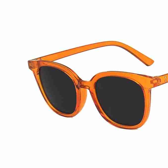 AUGEN By Visions India Retro Vintage Square Abstract Unisex Sunglasses UV400 Protected Large Size (Orange, 135)