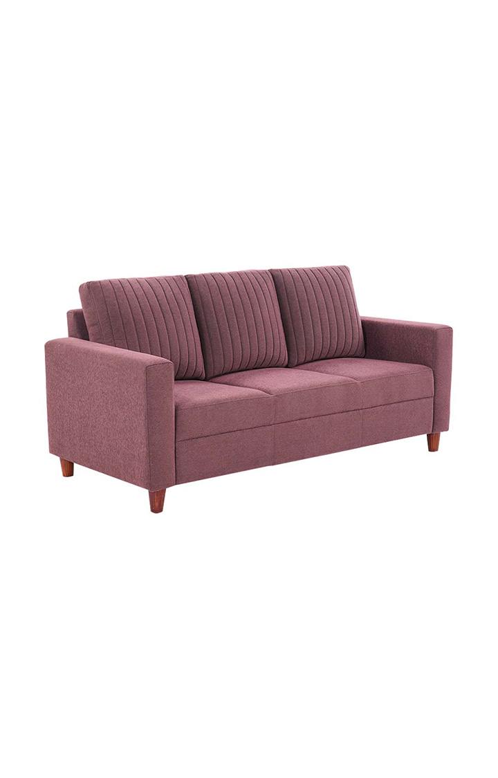 neudot Roman Sofa for Living Room |3 Persons Sofa|Premium Fabric with Cushioned Armrest | Solid Wood Frame|3 Seater in Ceramic Pink Color