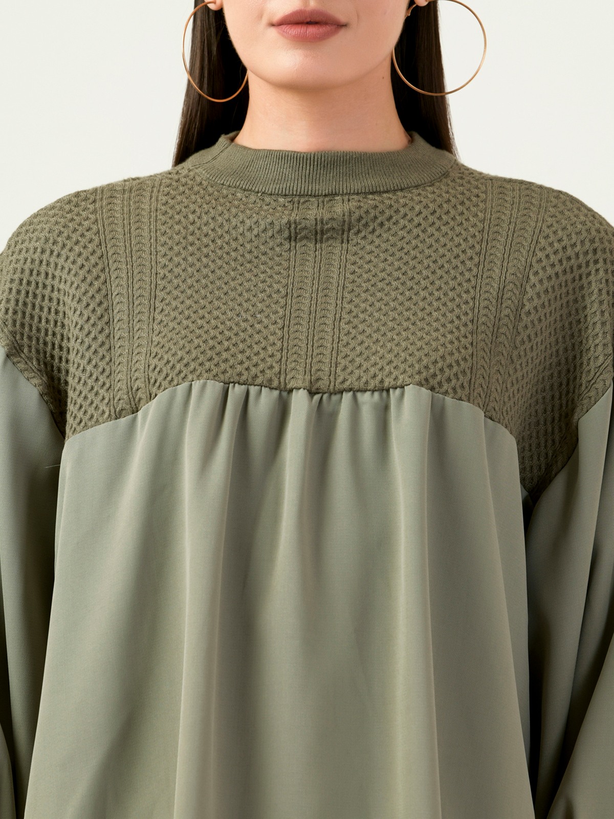 Albion Women Smart Premium Green Blouson Top