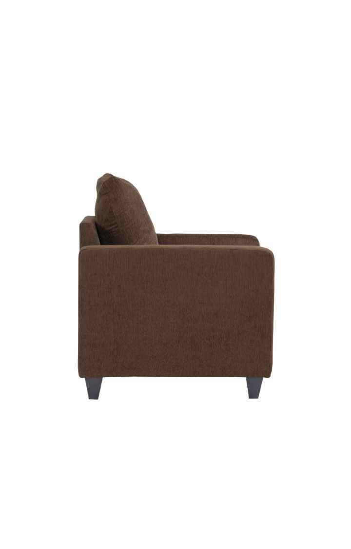 neudot Saya Sofa for Living Room | 1 Persons Sofa| Premium Fabric with Cushioned Armrest | 12 Months Warranty| Solid Wood Frame| 1 Seater in Saya Brown Color