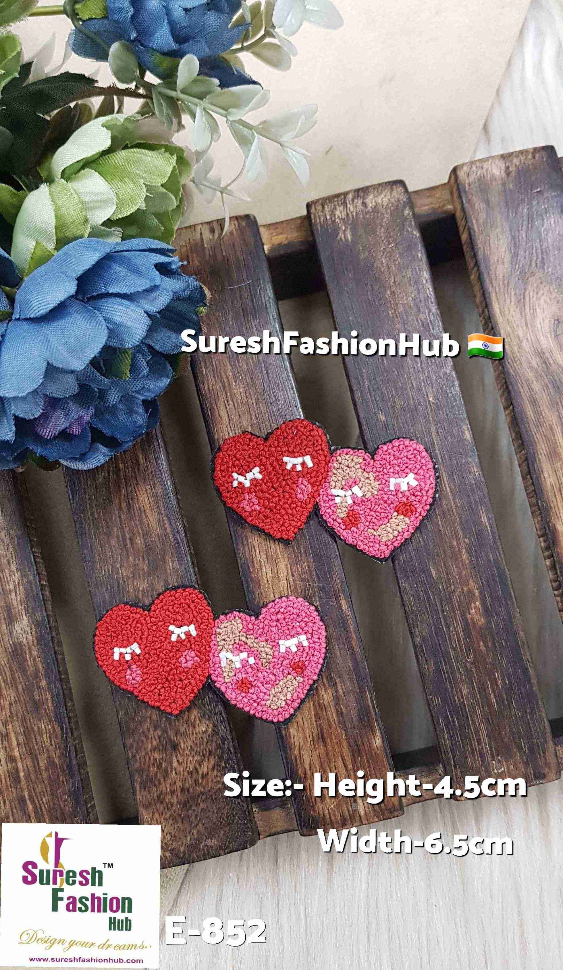 Handmade Thread Knot Double Heart Patch*