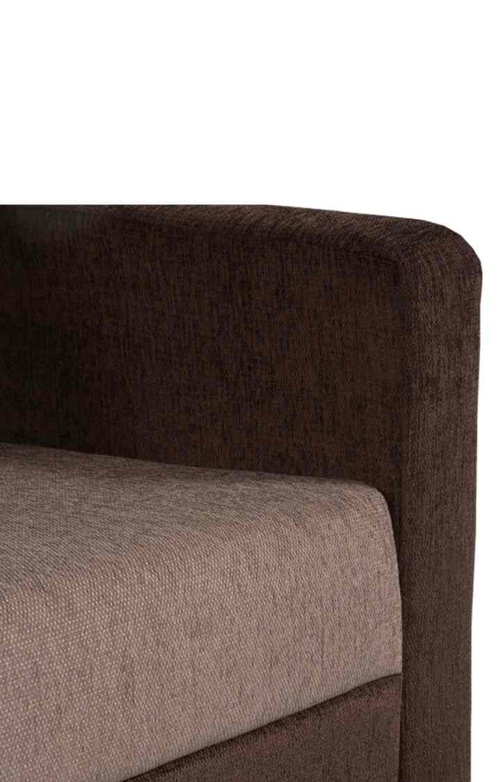 neudot Saya Sofa for Living Room | 1 Persons Sofa| Premium Fabric with Cushioned Armrest | 12 Months Warranty| Solid Wood Frame| 1 Seater in Saya Duo Brown Colour