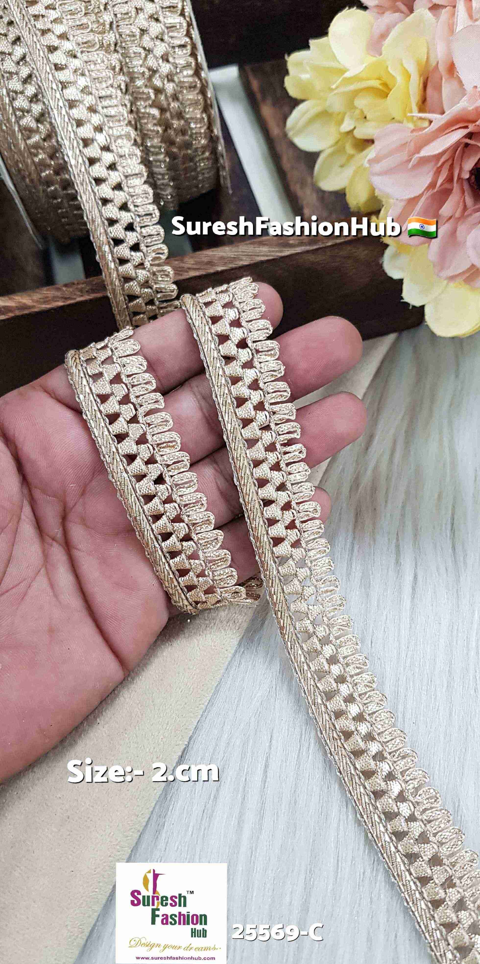 Pearl Shine Gota Border Lace
