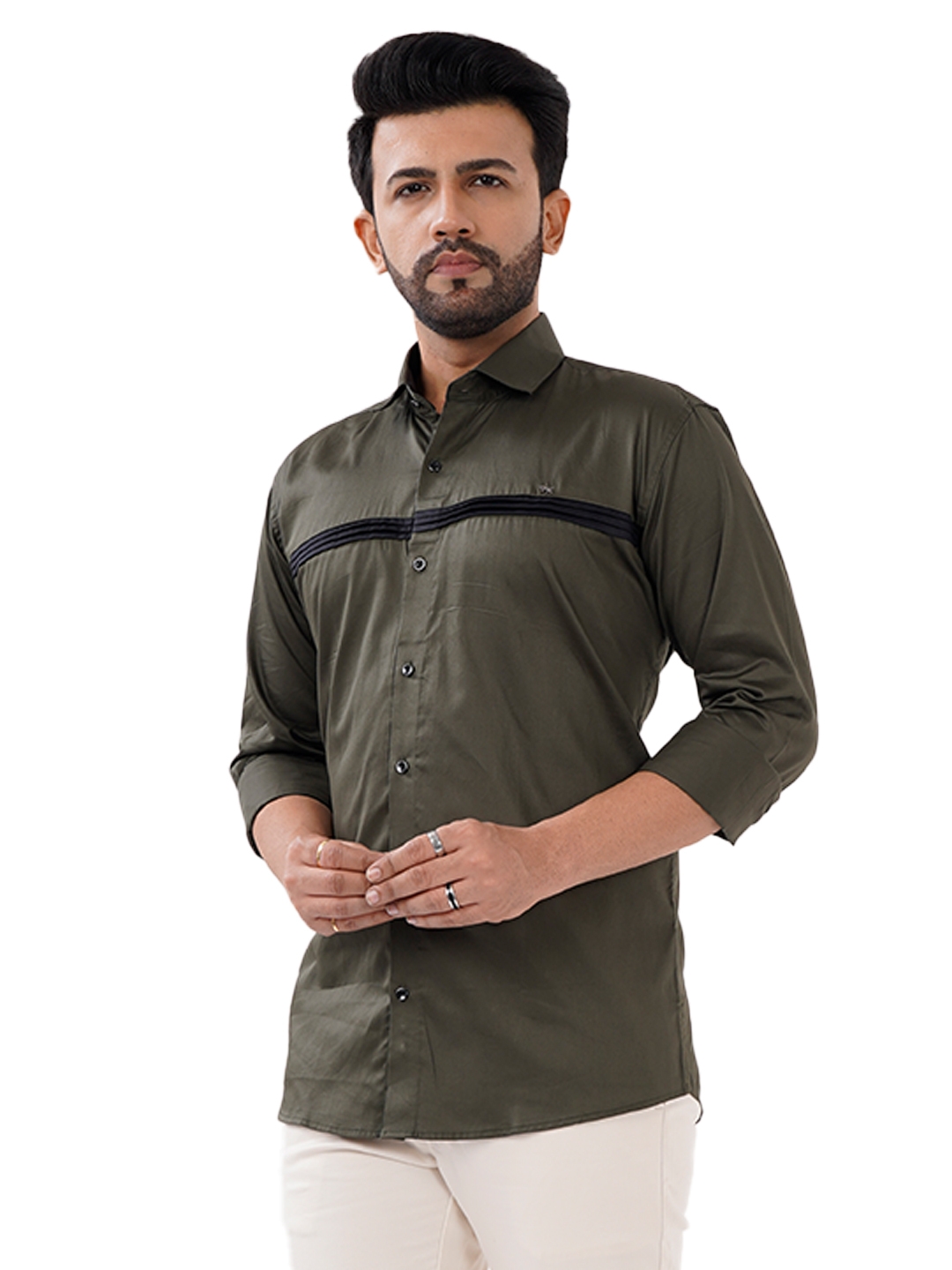 D'cot by Donear | D'cot by Donear Men's Green Cotton Casual Shirts 2