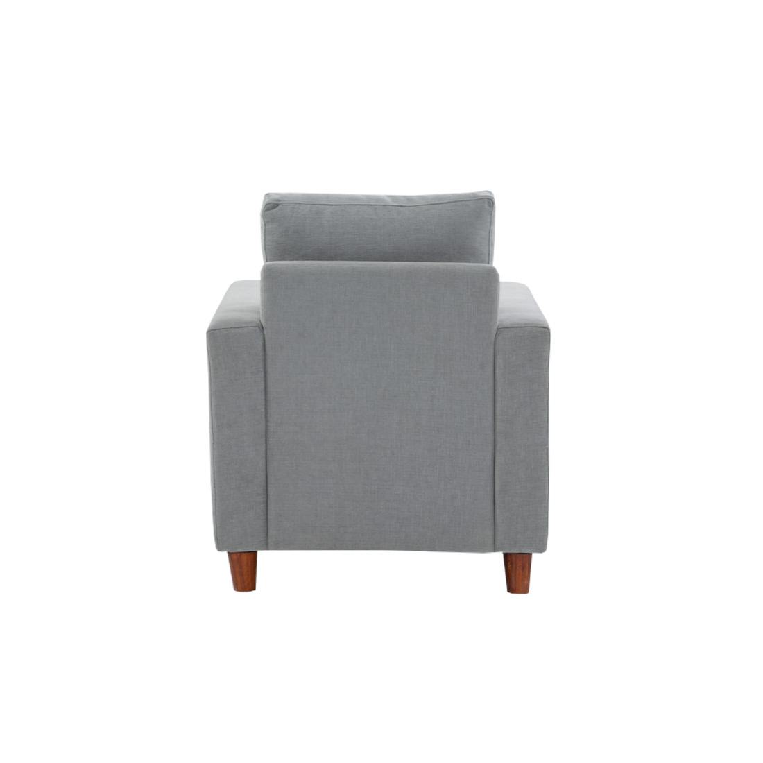 neudot Roman Sofa for Living Room |1 Person Sofa|Premium Fabric with Cushioned Armrest | Solid Wood Frame|1 Seater in Grey Color