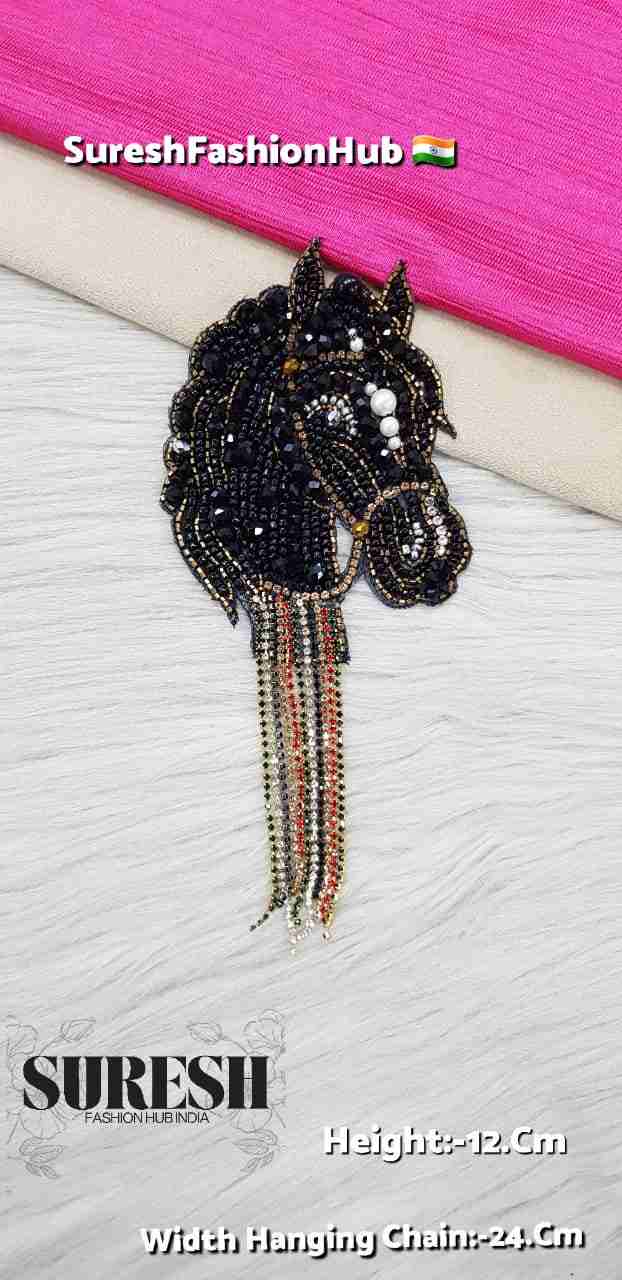 Right Facing Black Stallion Patch | E-906