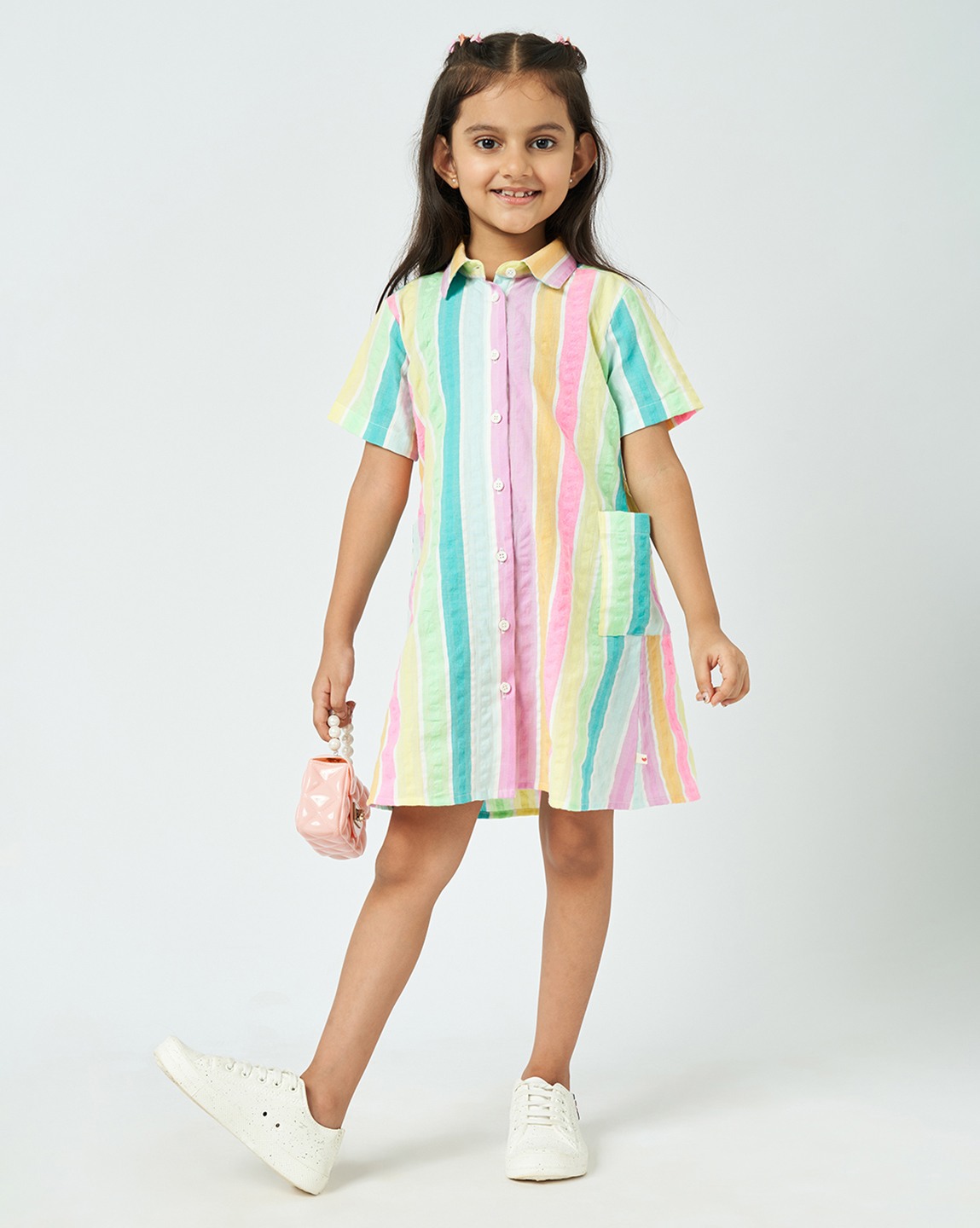 Ed-a-Mamma Girls Stripe Dress Multicolor