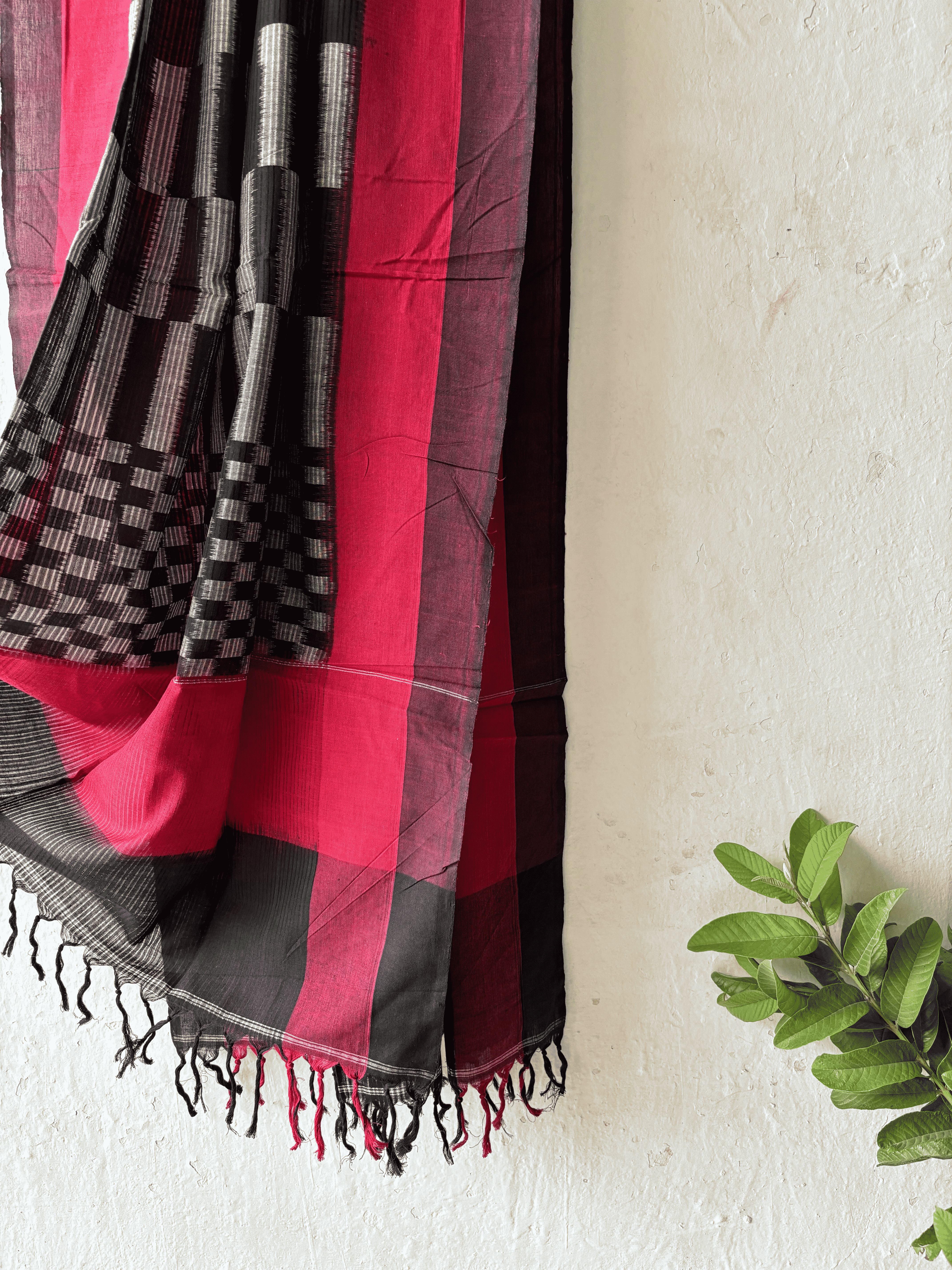 Cotton Missing Weave Stripe Ikat Duppata
