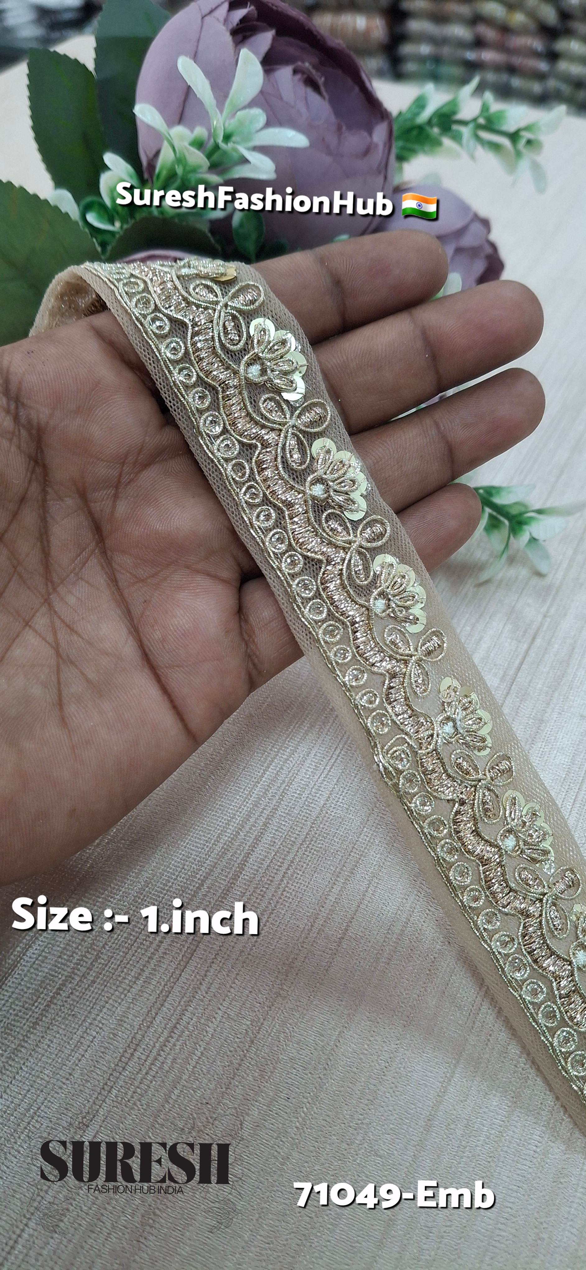 Lightlist Gold Scalloped Embroidery Lace