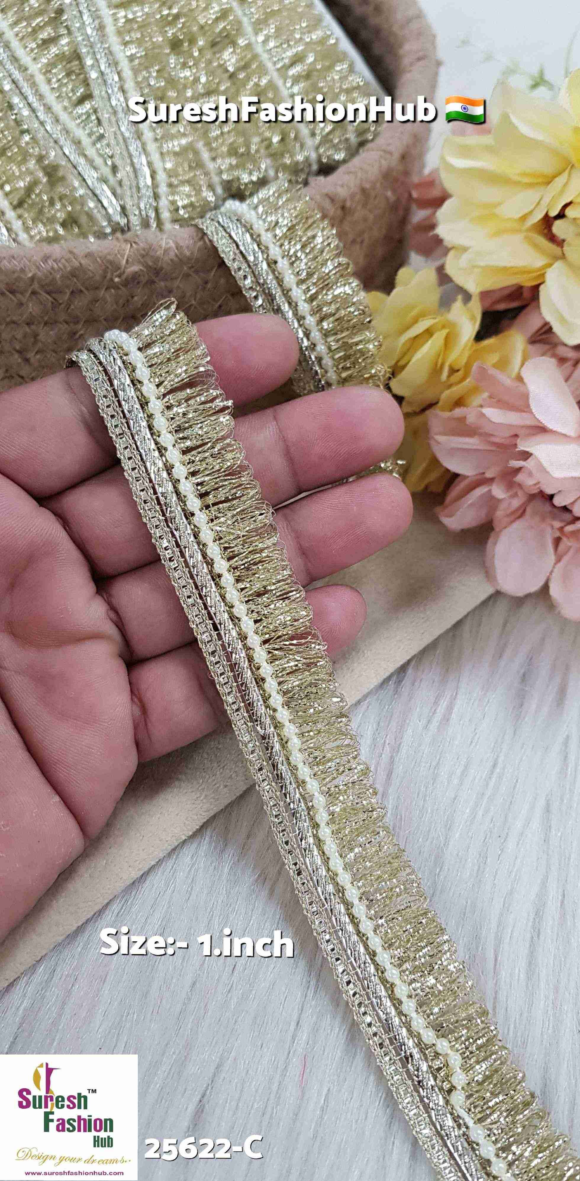 Lustre Light Gold Jhalar Lace