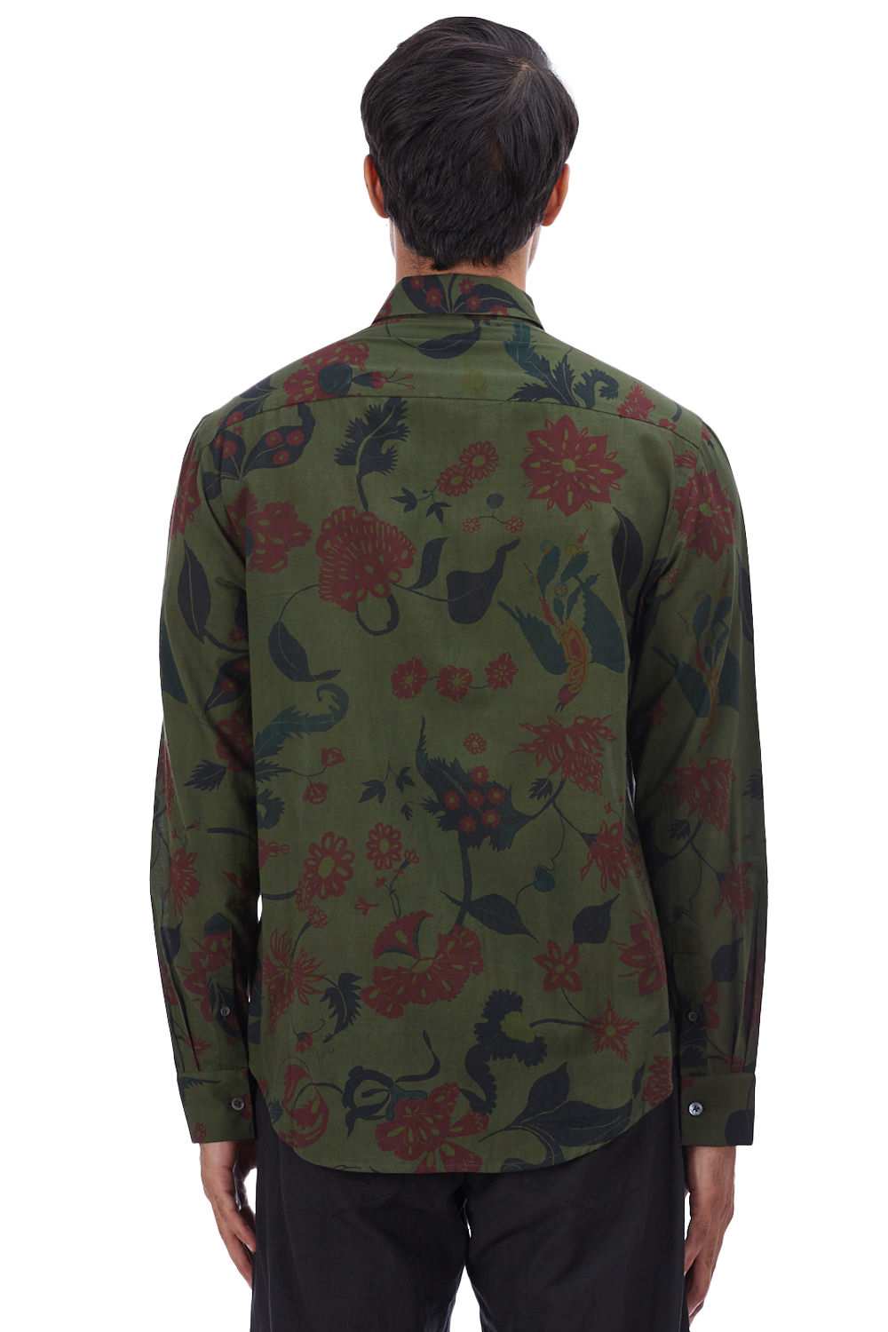 Hand-Printed Floral Regular-Fit Shirt