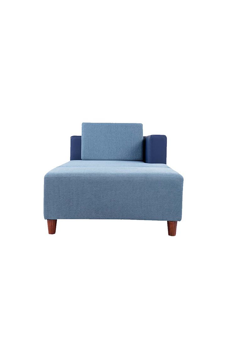 neudot Hailey Duet Fabric 1 Seater Left Aligned Lounger in Mirage Blue Colour | Dual Color | for Living Room | 1 Person Sofa