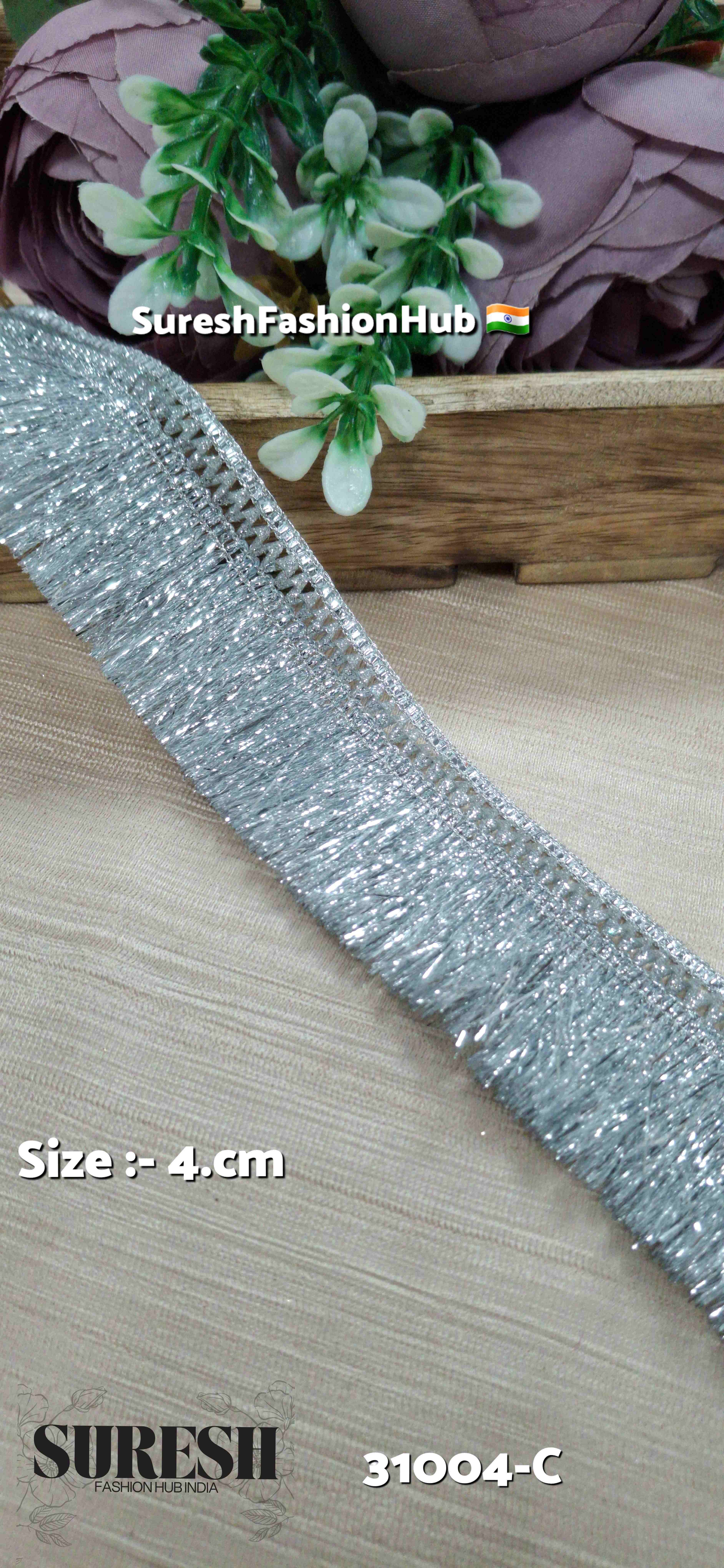 Silver Badla Fringe Lace