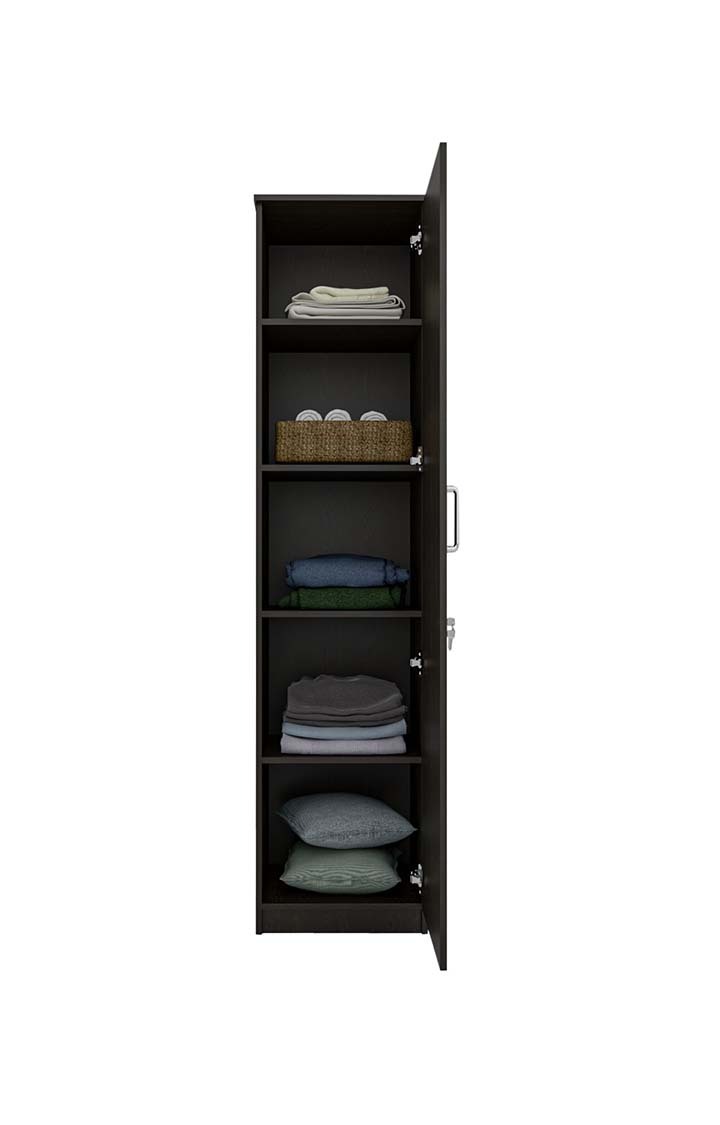 neudot Adona Engineered Wood Single Door Wardrobe - Wenge