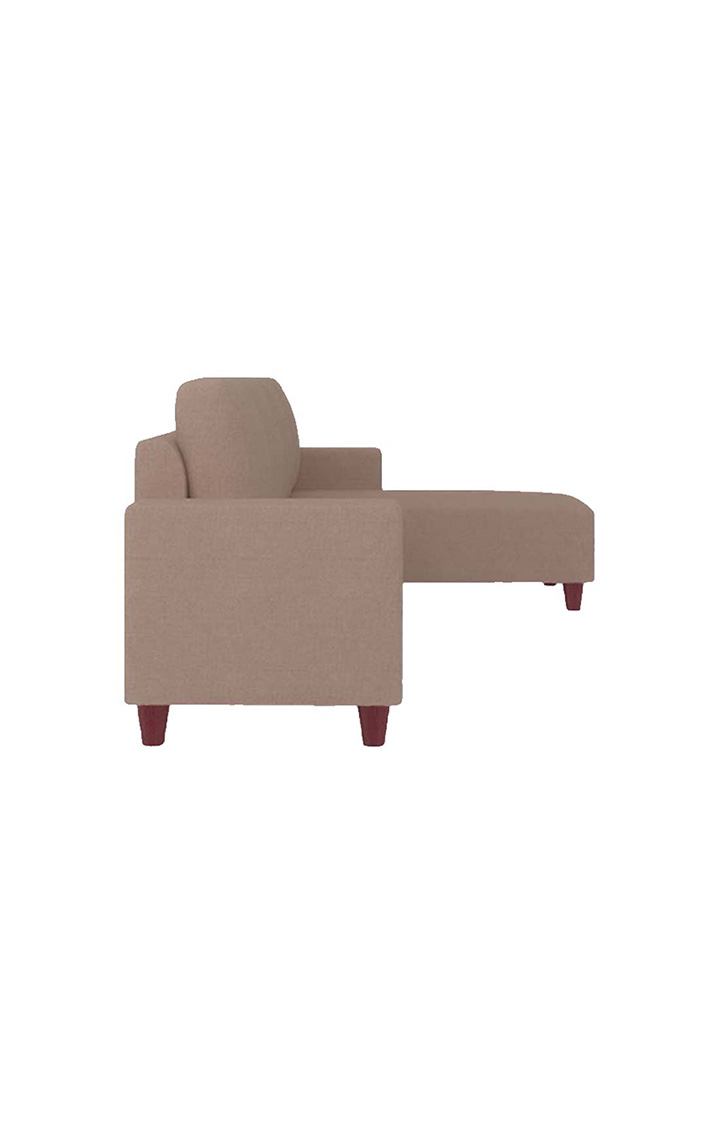 NEUDOT Roman LHS Sectional Sofa for Living Room |6 Person Sofa|Premium Fabric with Cushioned Armrest | Solid Wood Frame|6 Seater in Desert Brown Color