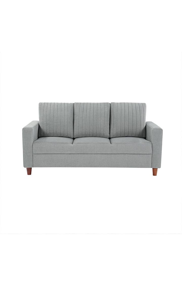 neudot Roman Sofa for Living Room |3 Persons Sofa|Premium Fabric with Cushioned Armrest | Solid Wood Frame|3 Seater in Grey Color