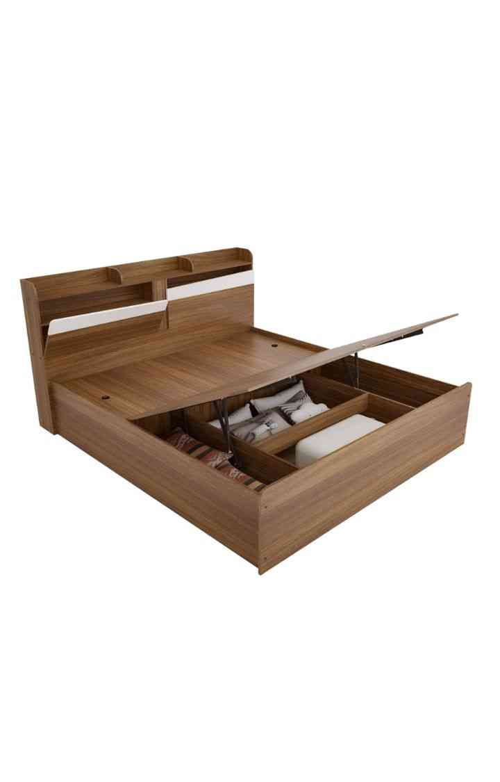 neudot Calton King Engineered Wood Hydraulic Bed - Teak