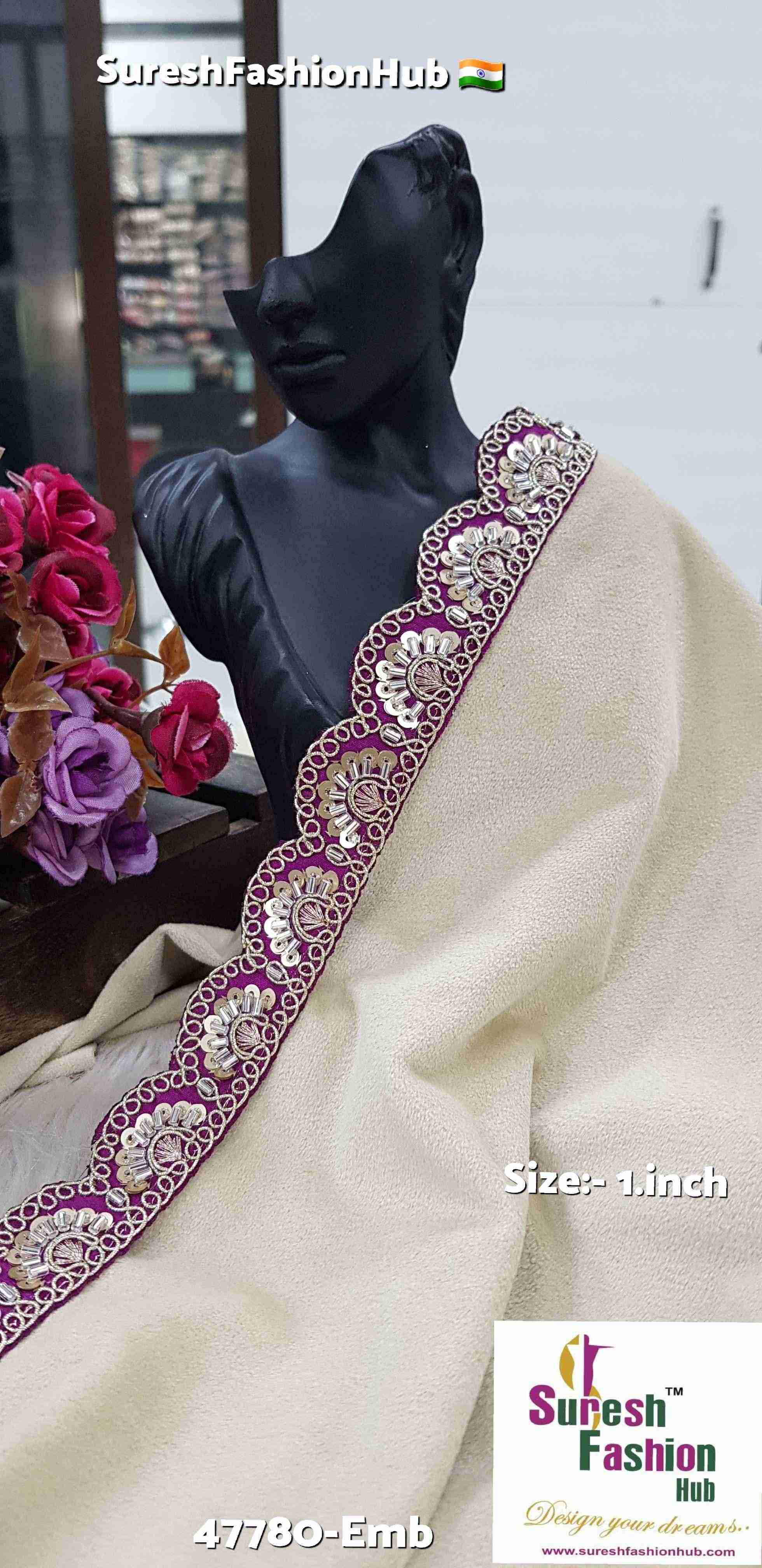 Magenta Delight Embroidered Lace
