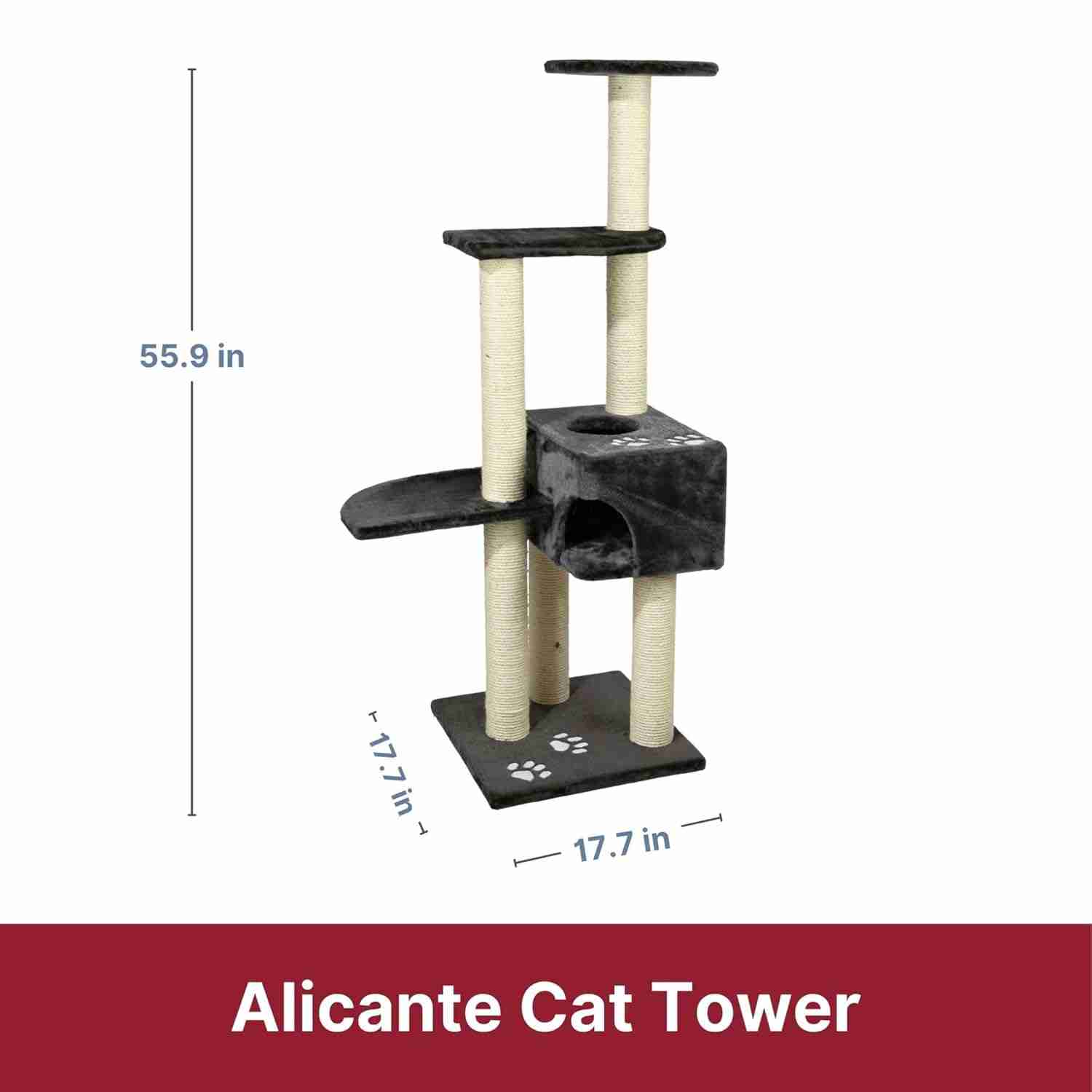 Trixie Alicante Scratching Cat Tree (142 cm, Anthracite)