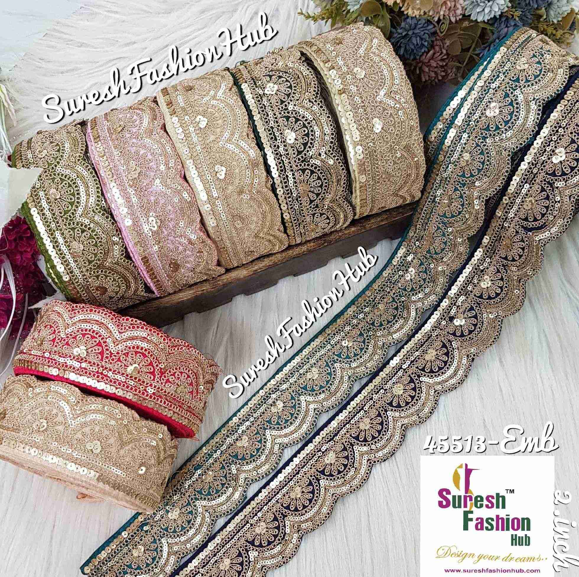 Sophisticated One-Sided Scalloped Lace Trim for Sarees