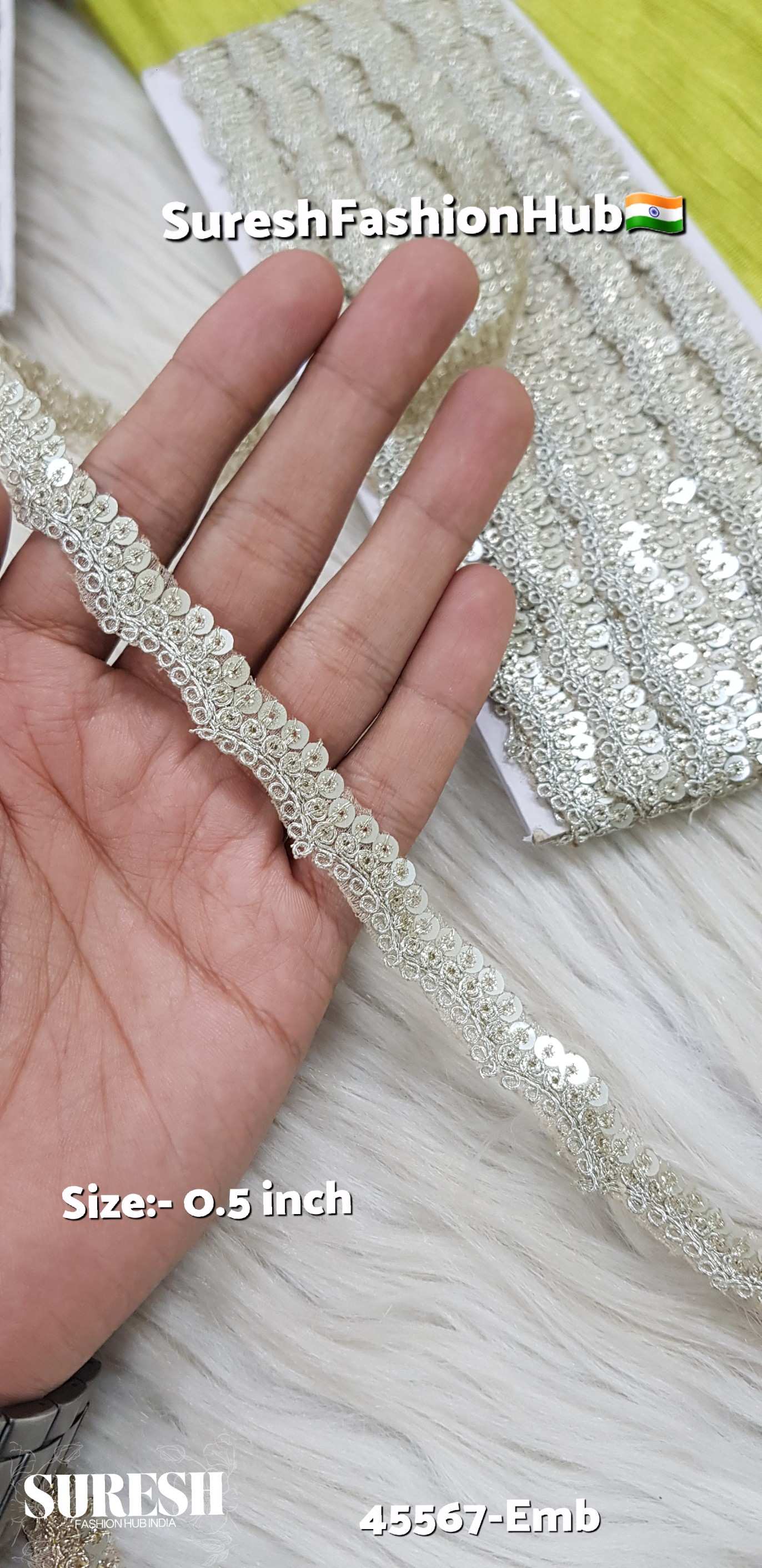 Water Scalloped Organza Dori Sequin Lace