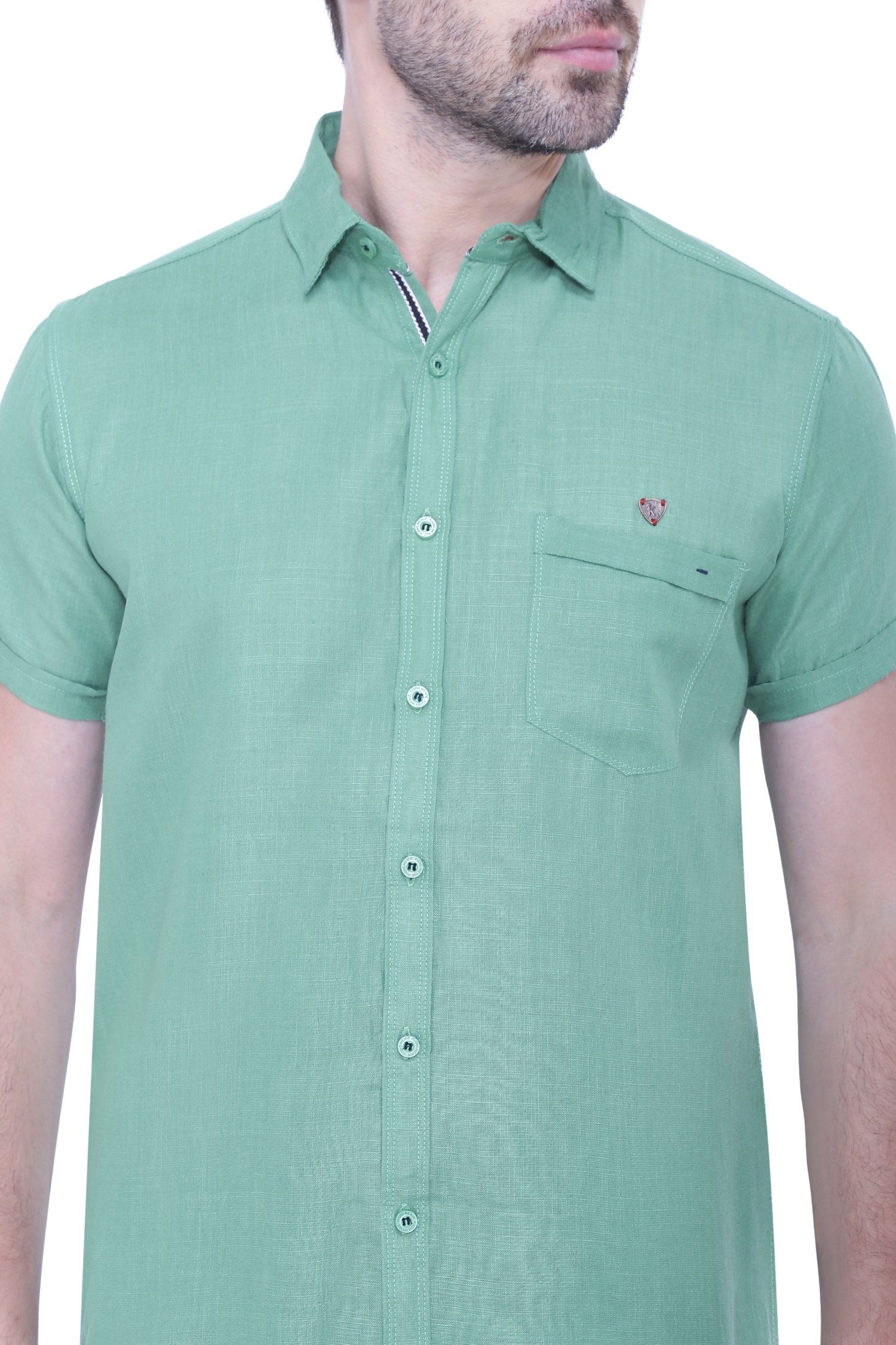 Kuons Avenue | Kuons Avenue Men's Linen Blend Half Sleeves Casual Shirt-KACLHS1237 3