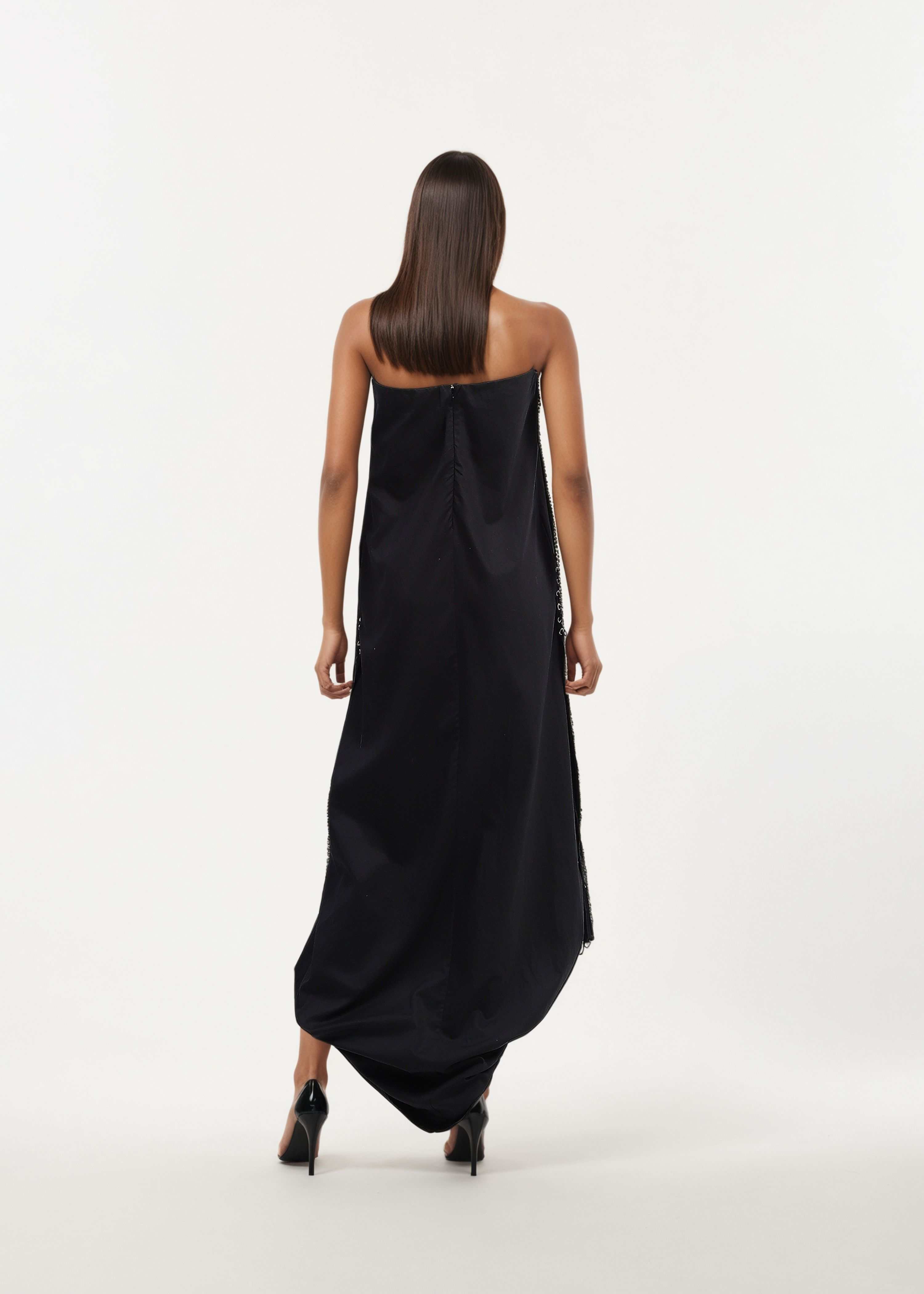 AKOK Black Cotton Black Tube Dress Dresses