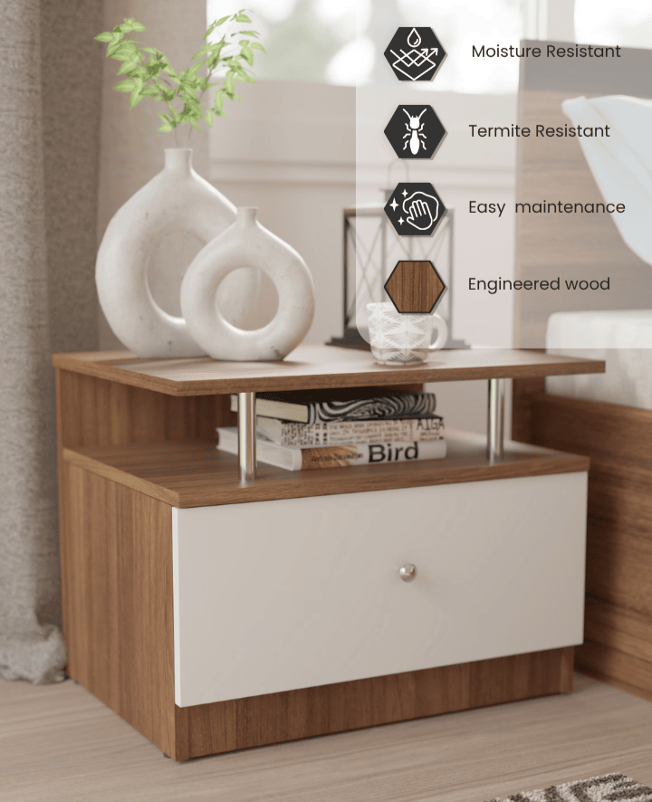 Pico Bedside Table - Leon Teak (DIY)