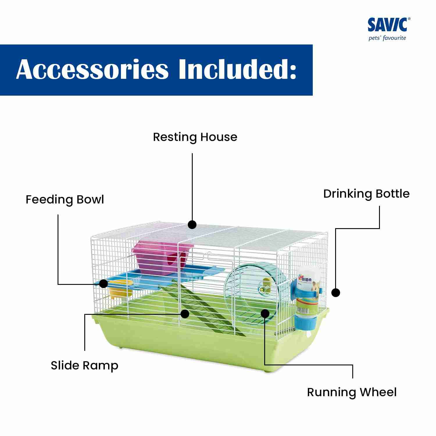 Savic Martha Hamster & Guniea Pigs Cage (19x12x8 Inch)